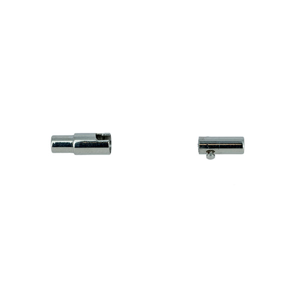 Fermoir INOX Cylindre aimanté NICKELE - Lacet rond 2 mm