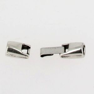 Fermoir bijou - Fermeture clip - Argent vieilli - Lacet rond 5 mm