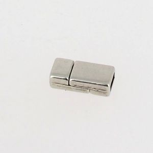 Fermoir pour bracelet - Rectangles aimantés - Argent vieilli - Lanière 6 mm