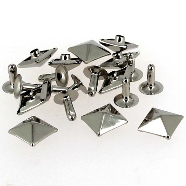 300 Pcs Argent Sharplace Set de Rivets Clous Carré Pyramide en Cuivre Ornement Créatif de Sacs Vetement 4mm