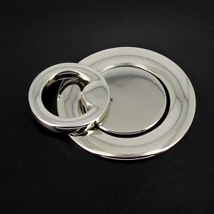 Fermoir rond - Nickelé - diamètre 38 mm