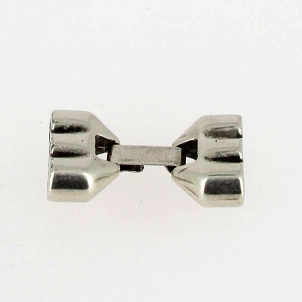 Fermoir bijou - Fermeture clip - Argent vieilli - 3 lacets ronds 5 mm