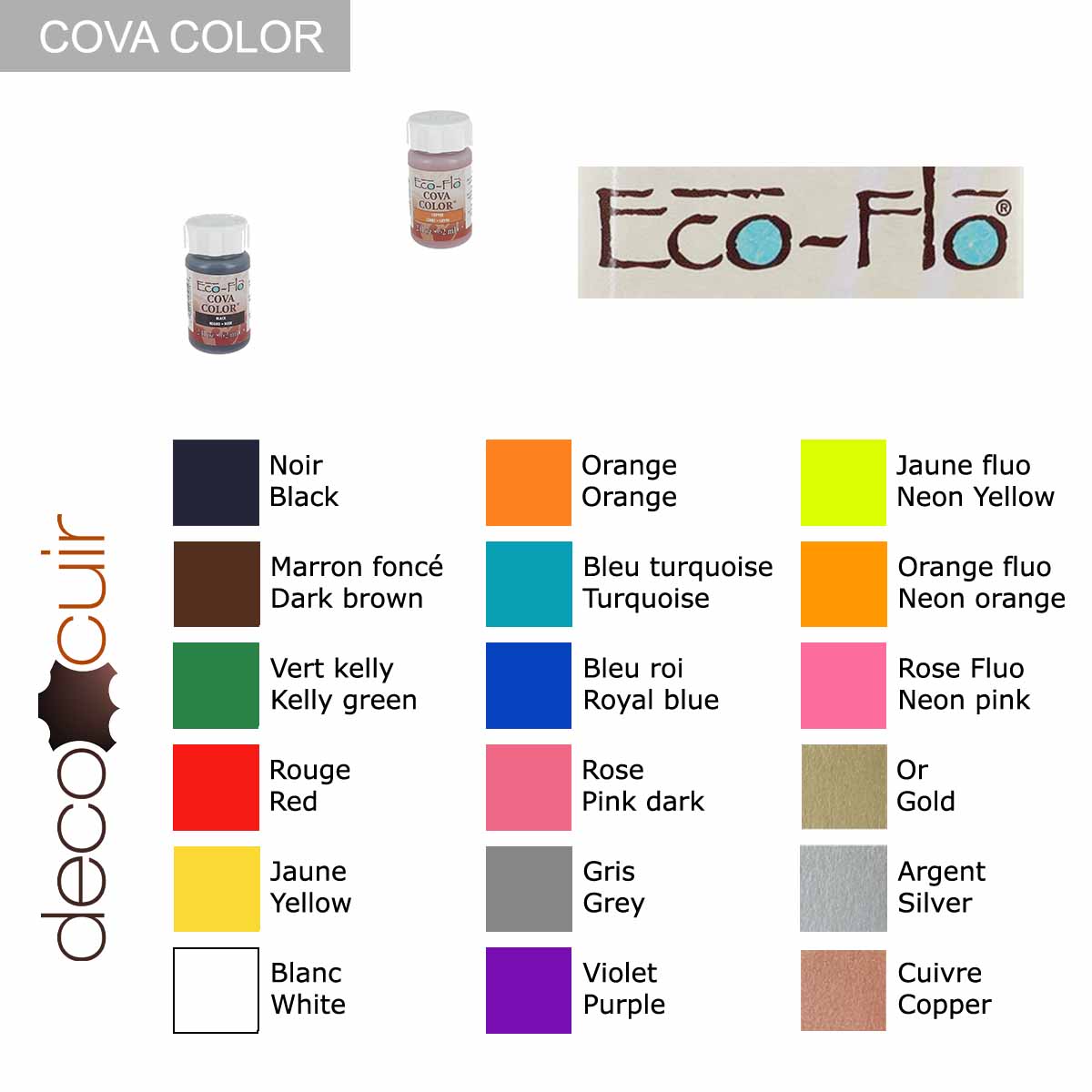 Peinture opaque base aqueuse - Cova color Eco-Flo - 62ml