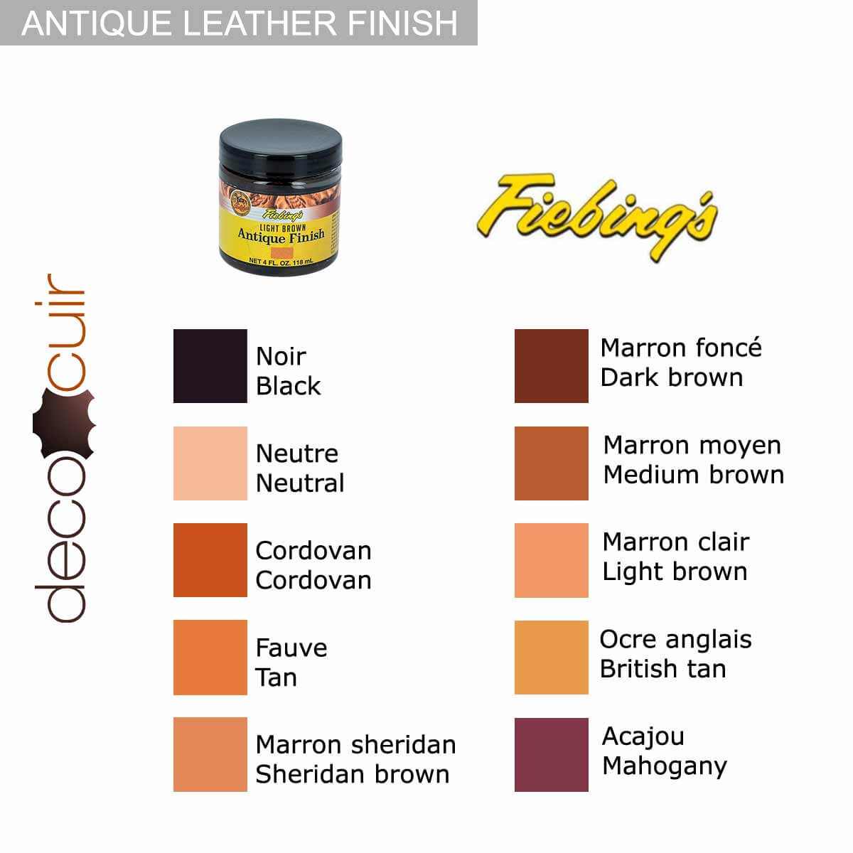 Patine pour cuir - Fiebing's Antique finish - 118ml