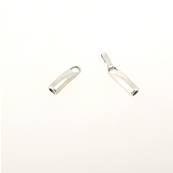 Fermoir bijou - Fermeture clip design - Argent vieilli - Lacet rond 3 mm