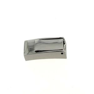 Fermoir bijou - Rectangle clip - Nickelé - Lacet plat 8 mm