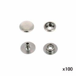 Lot de 100 boutons pression FORT en INOX - LINE 20 : 12,5mm - Osborne