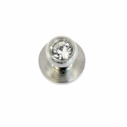Un bouton de col à vis T4 - STRASS - Nickelé avec vis 3x5mm