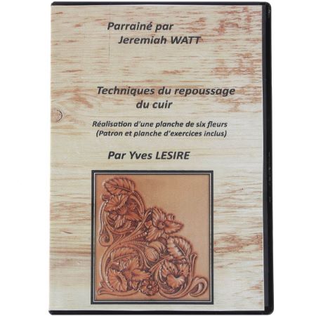 DVD "Techniques du repoussage du cuir - Réalisation d'une planche de 6 fleurs" par Yves LESIRE