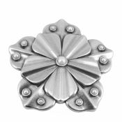 Boucle de ceinturon fleur - TAI - ARGENT VIEILLI - 40 mm