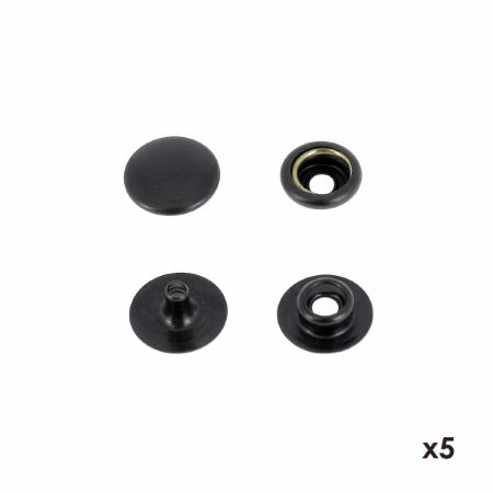 Lot de 5 boutons pression FORT en laiton - NOIR - OSBORNE - LINE 20 : 12,5mm