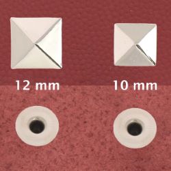 Lot de 10 clous à riveter - Nickelé - forme PYRAMIDE - 10 mm