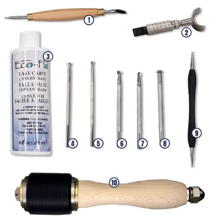 Kit outils pour le repoussage du cuir - Deco Cuir