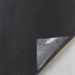 Morceau de cuir ameublement grainé AUTOCOLLANT - NOIR H37