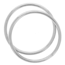 Lot de 2 anneaux ronds soudés en acier - NICKELÉ - 100mm - Fil 7mm