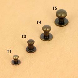 Lot de 50 boutons de col à vis T3 - Laiton vieilli avec vis 3x5mm