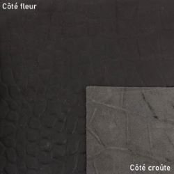 Morceau de cuir de vachette imitation croco - CHOCOLAT B47