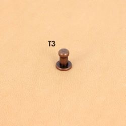 Lot de 5 boutons de col à vis T3 - Vieux Cuivre avec vis 3x5mm