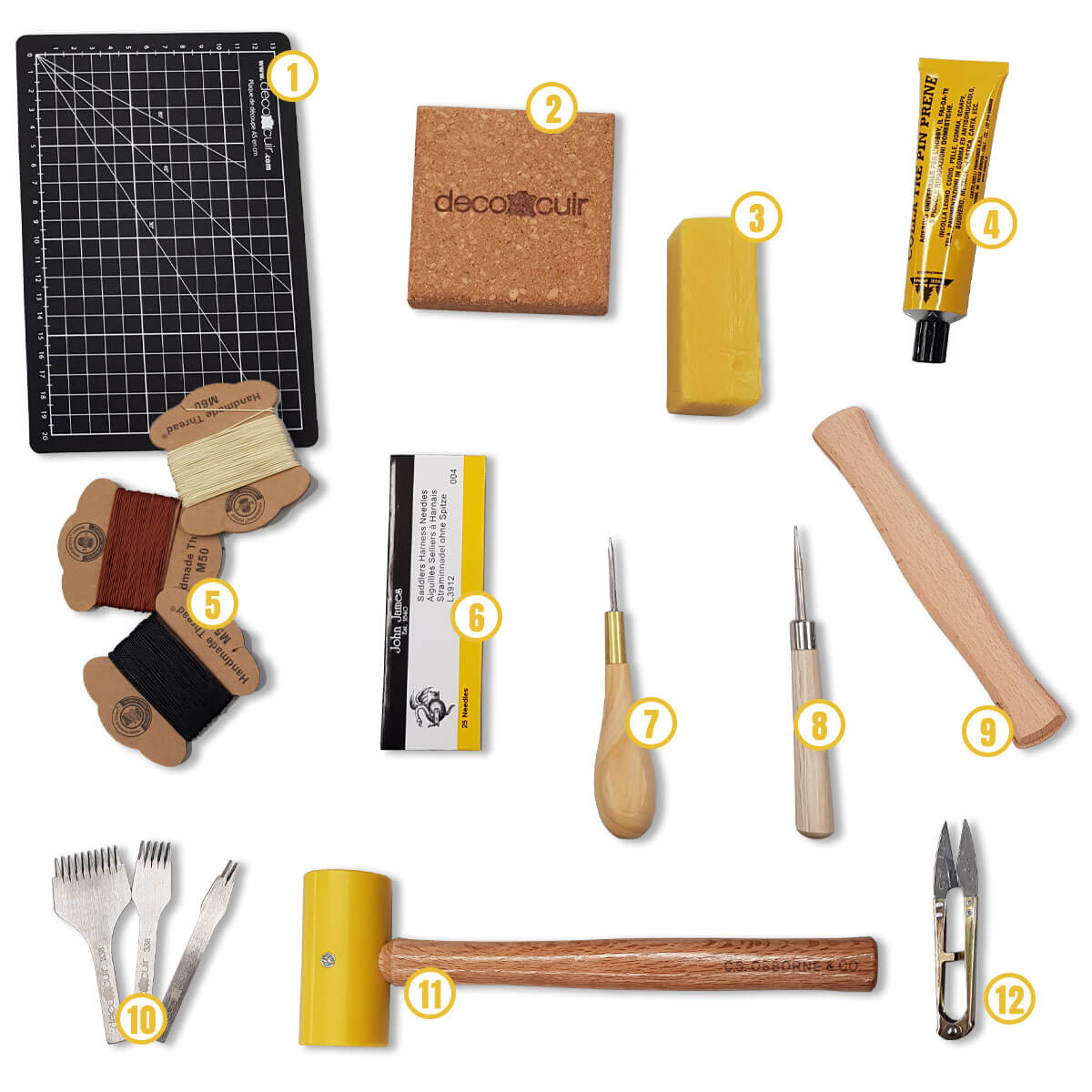 Kit outils pour la couture du cuir à la main