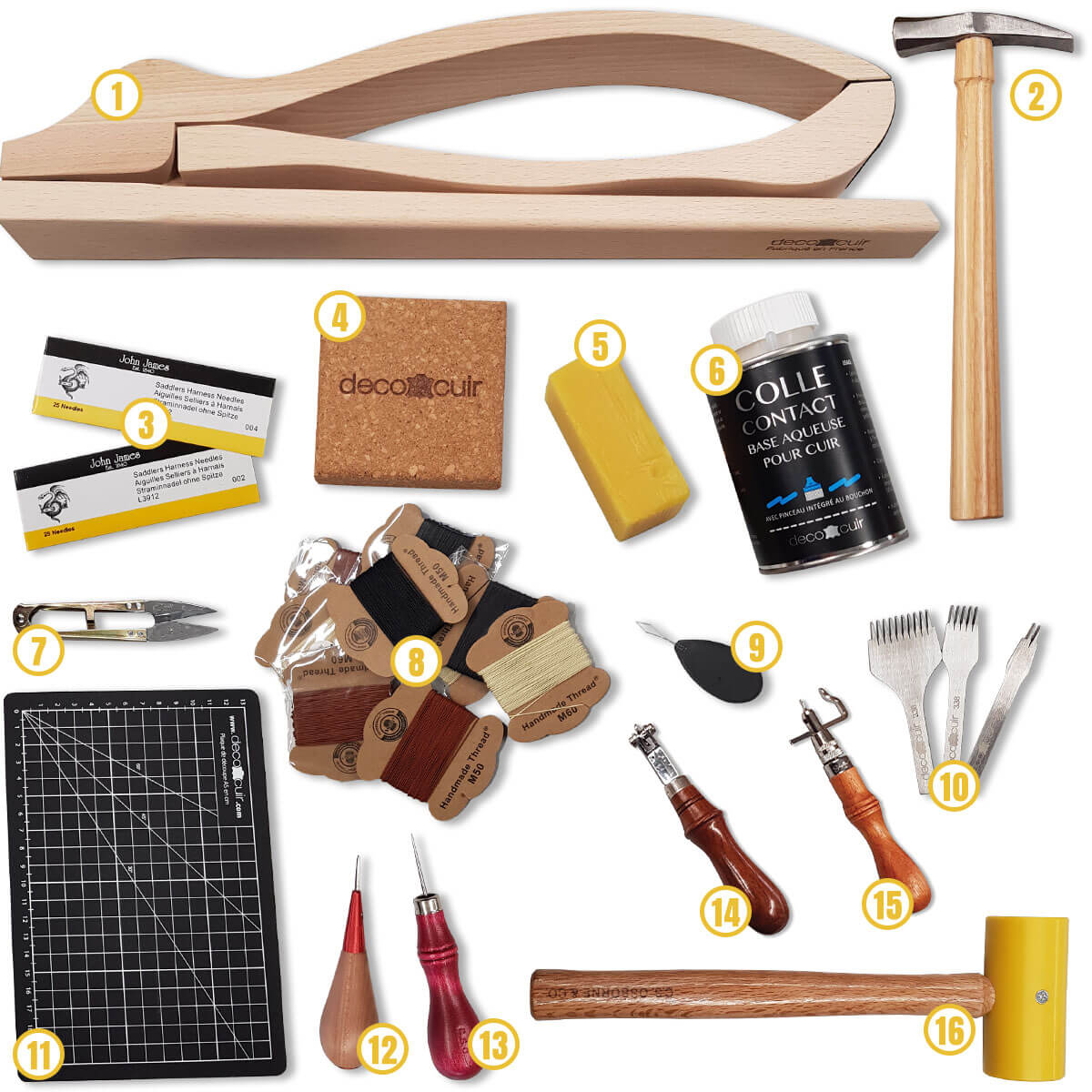 Kit outils pour la couture du cuir à la main