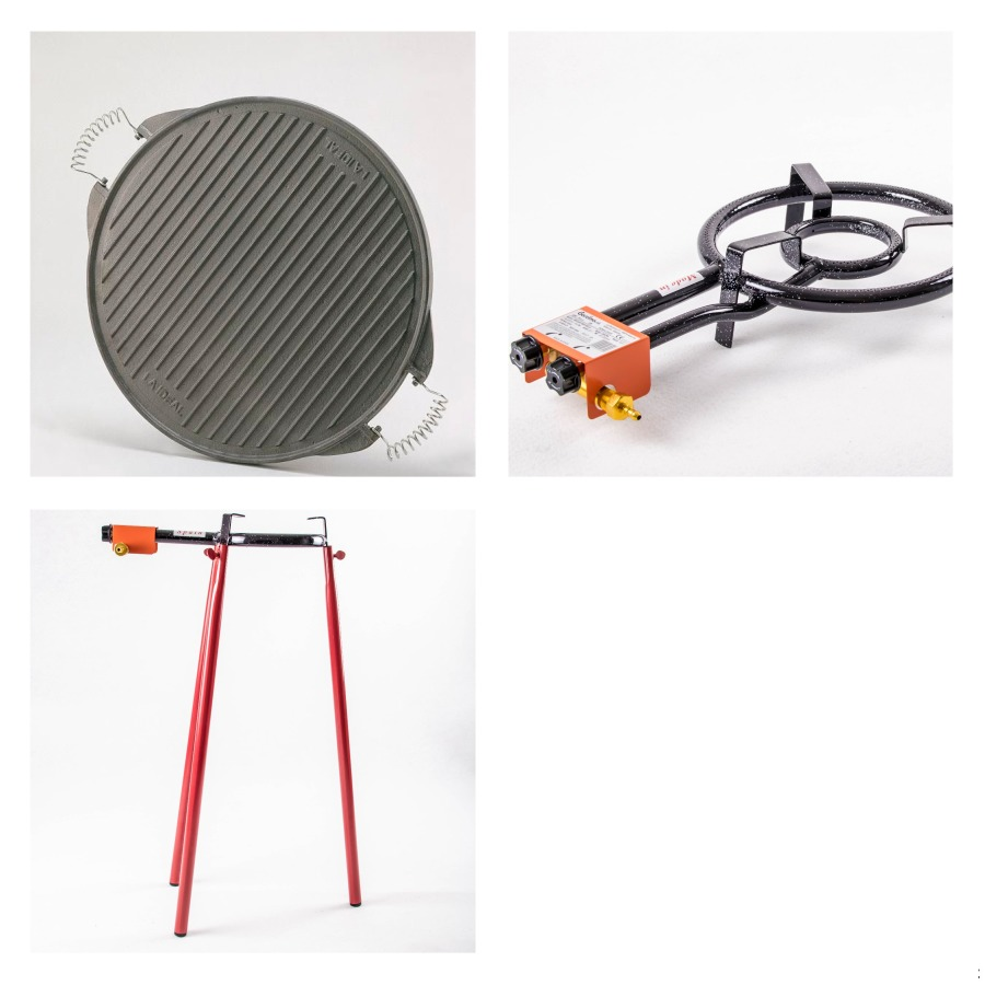 Kit plancha en fonte émaillée  42cm