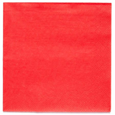 20 Serviettes en papier rouge 33x33cm