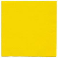 20 Serviettes en papier jaune 33x33cm