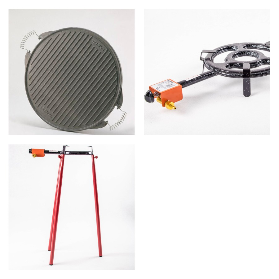 Kit plancha pro en fonte émaillée  42cm