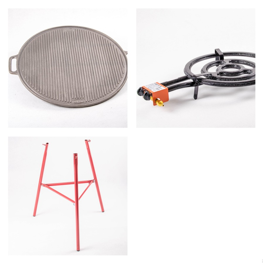 Kit plancha pro en fonte émaillée 65cm