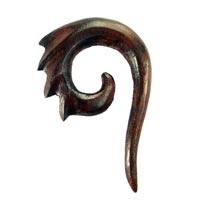 Boucle d'oreille en bois Ethnique Ecarteur 5 mm Artisanat de Bali