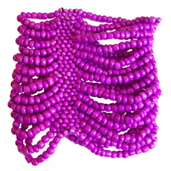 Bracelet manchette original Rose Mauve 14 rangs de perles de rocaille