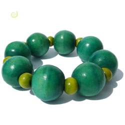Bracelet en bois Original Vert Perles Boules
