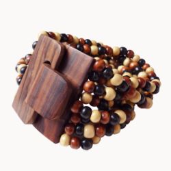Bracelet en bois Original Fermoir et Perles en bois