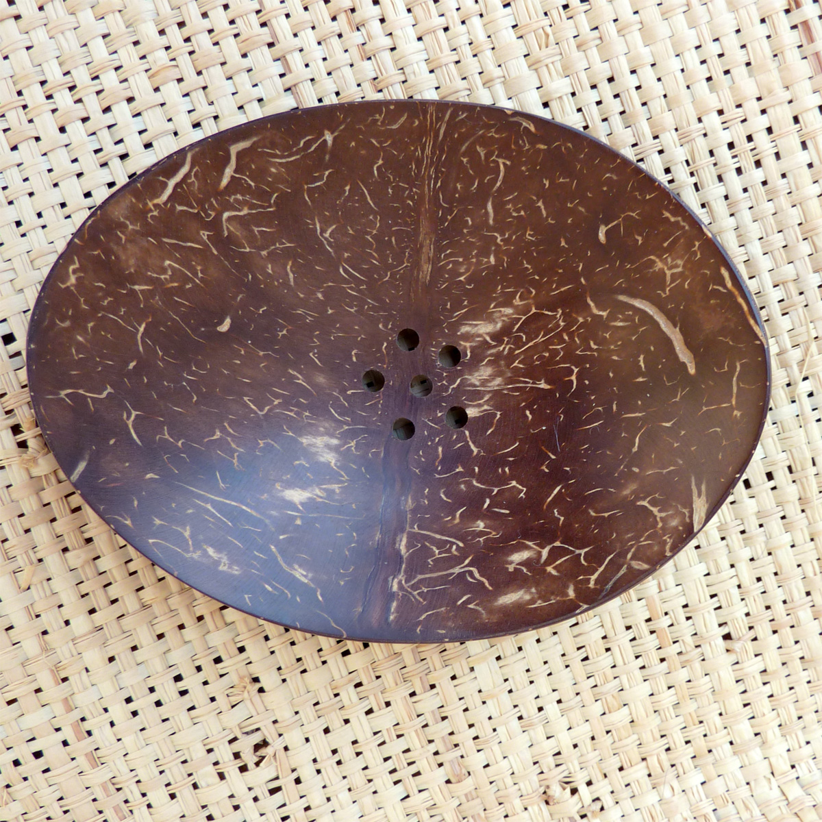 Petit Porte savon en noix de coco forme ovale