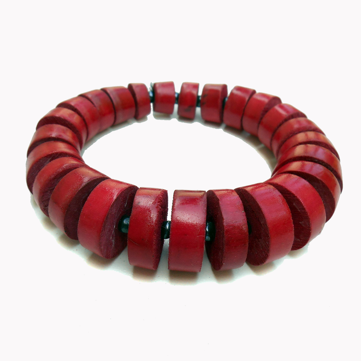 Bracelet en bois original Rouge