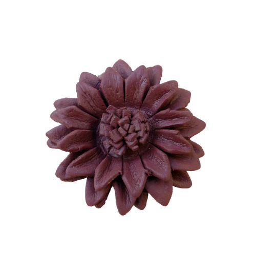 Grosse Bague Fleur en cuir couleur Marron taille ajustable Artisanat de Bali
