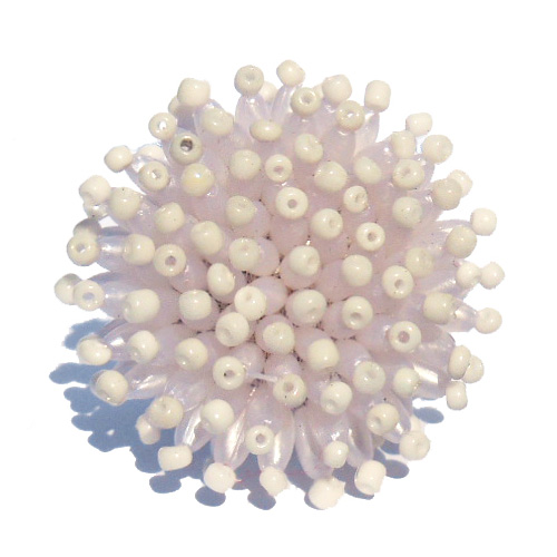 Bague oursin blanche en perles