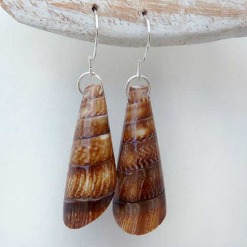Boucles d'oreilles Originales Coquillages Cônes artisanales