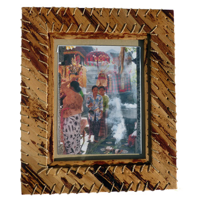 Grand Cadre photo original Artisanat en bambou