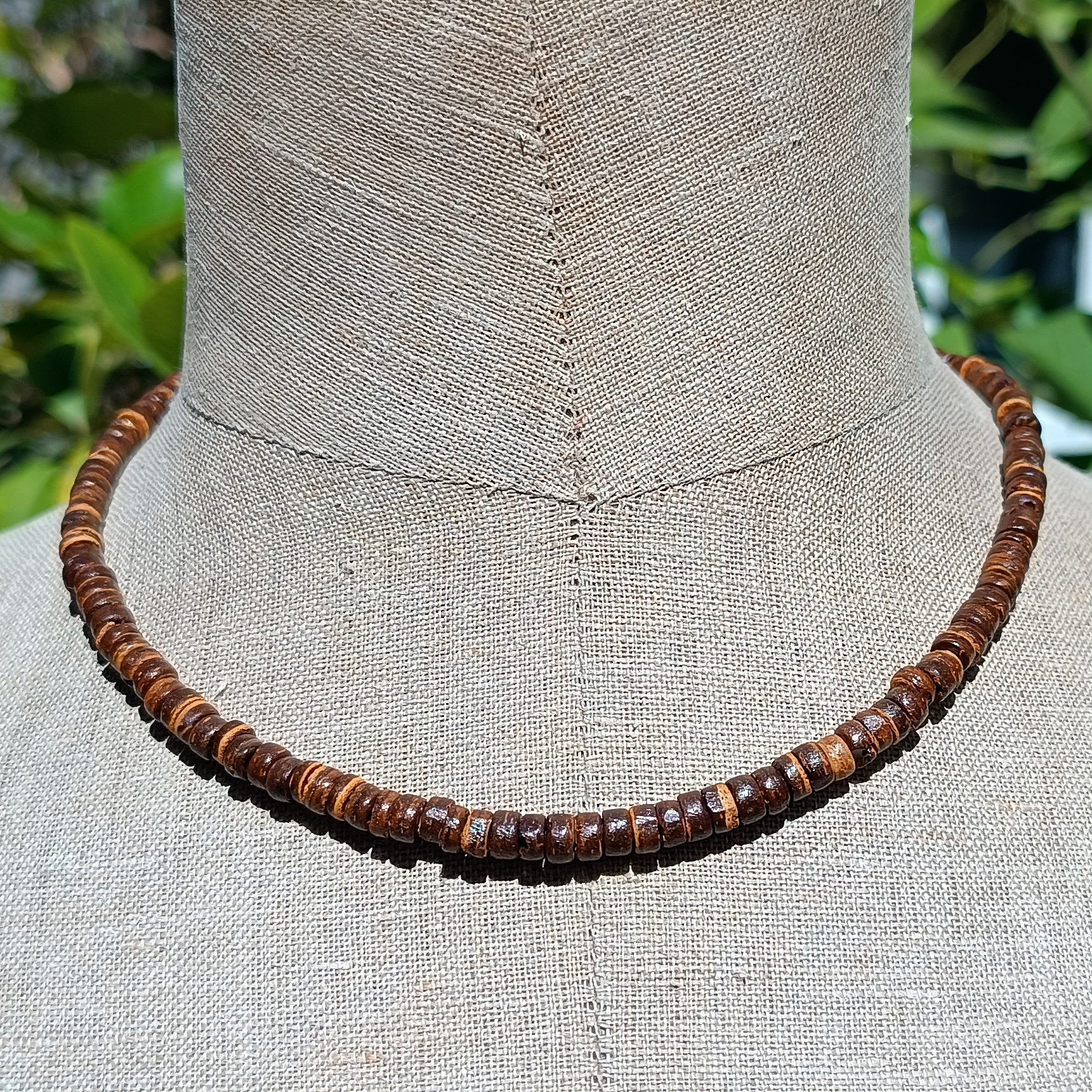 Collier Surf Perles en noix de coco couleur naturelle