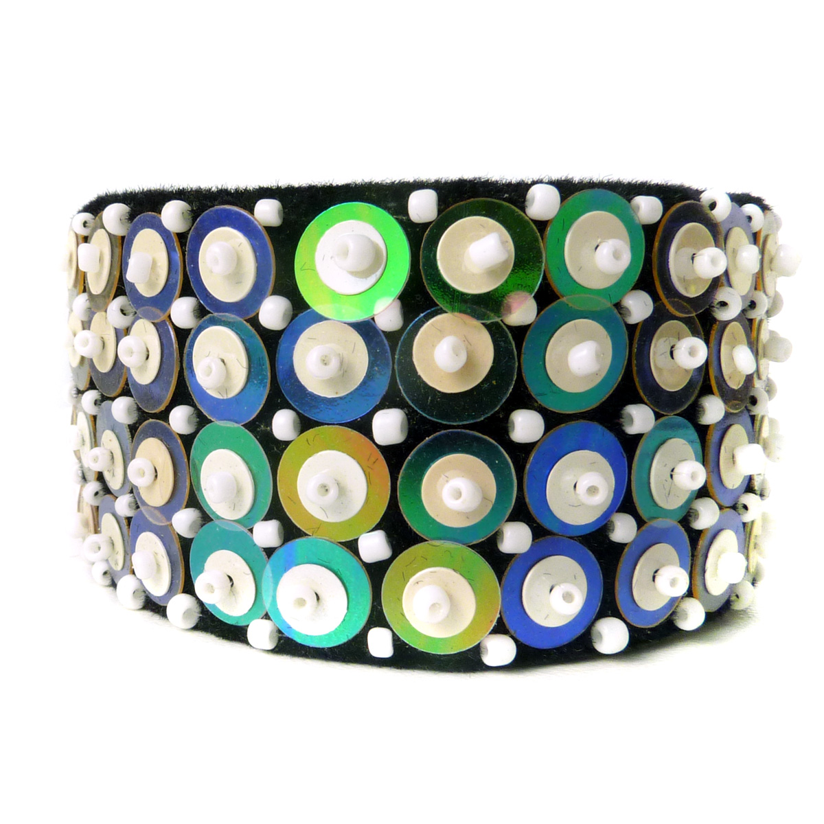 Bracelet manchette original perles Paillettes et Sequins