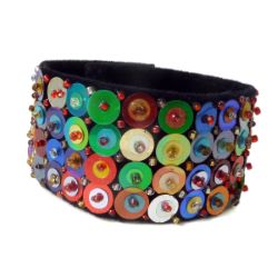 Bracelet trés original perles Paillettes et Sequins multicolores