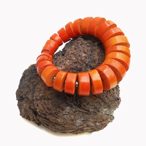 Bracelet en bois forme originale Orange