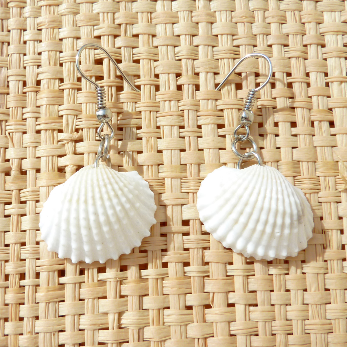 Boucles d'oreille petits coquillages naturels de plage
