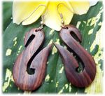 Boucles d'oreilles en bois, originales, ethniques, bois naturel ou teinté