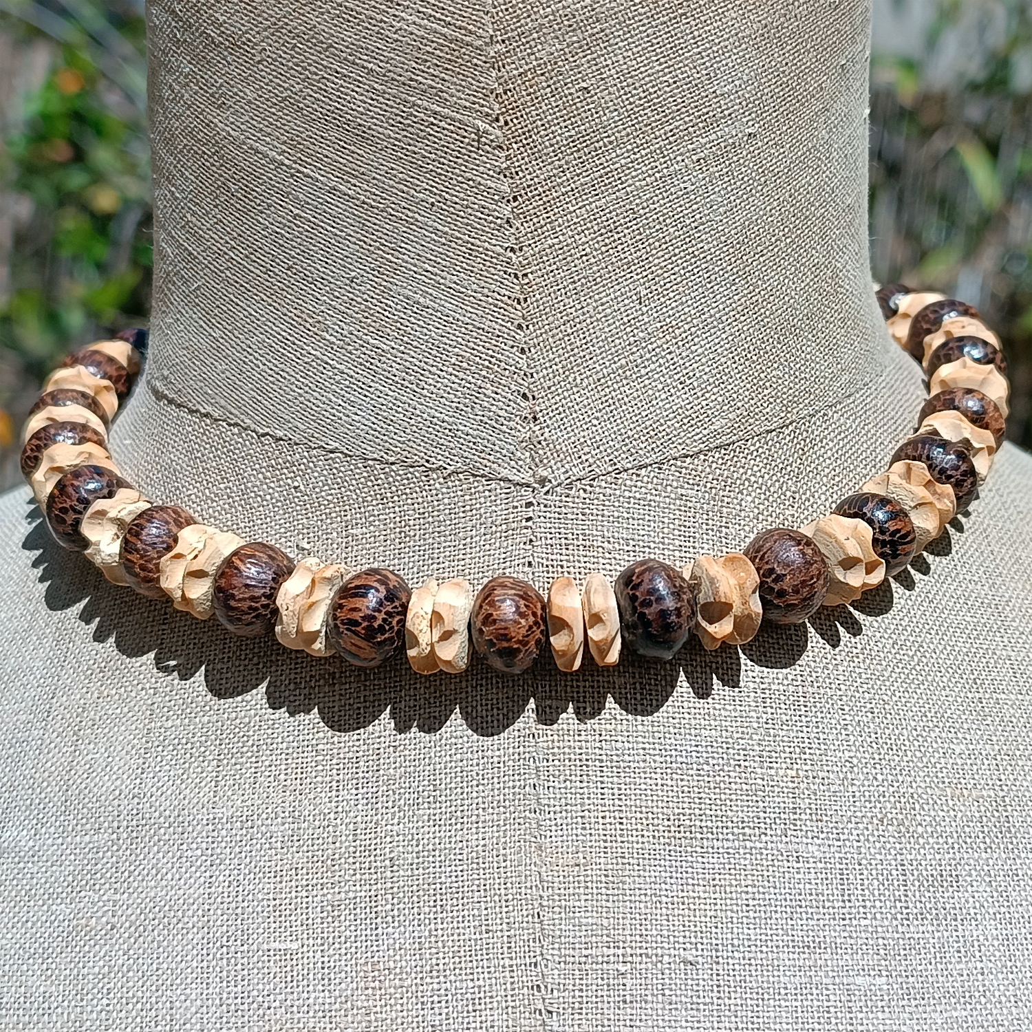 Collier Surfeur Original Perles noix de coco et bois de cocotier