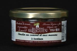 RESERVATION DE BOUDIN AU CANARD ET AUX MARRONS. Pot de 120 g.