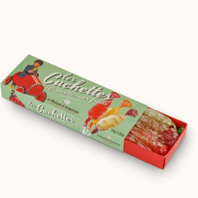 Plumier de 10 cuchettes aux fruits.<BR> Etui de 150 g.