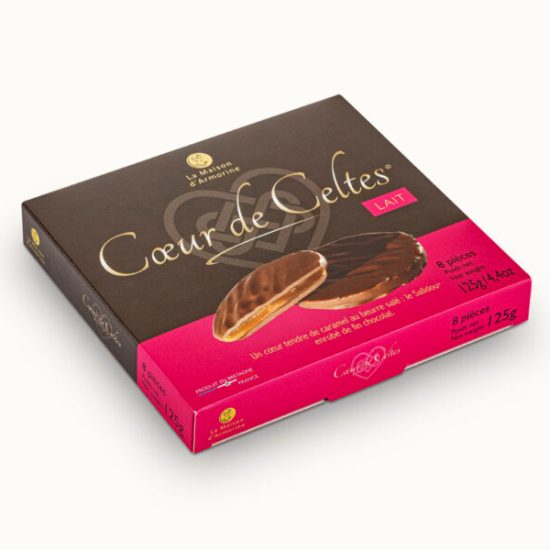 Cœur de Celtes au chocolat au lait & Salidou.<BR> Etui de 125 g.