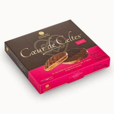 Cœur de Celtes au chocolat au lait & Salidou.<BR> Etui de 125 g.